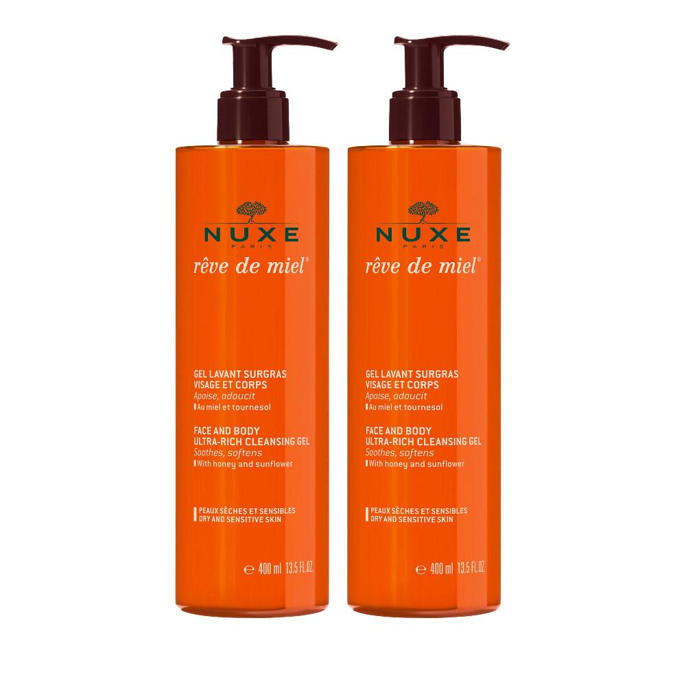 Nuxe Duo Gels Lavants Surgras Visage Et Corps Rêve De Miel