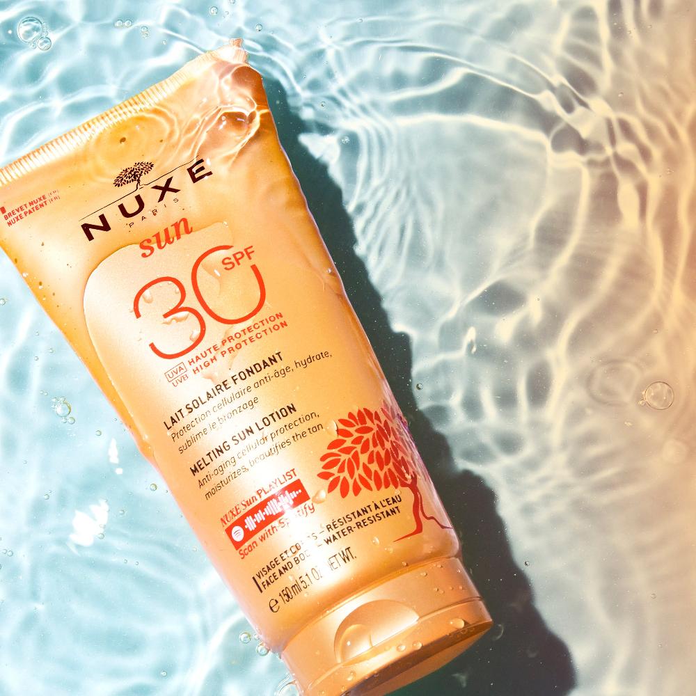 Nuxe Duo Lait Solaire Fondant Haute Protection SPF30 150ml Et Shampooing Douche Après-soleil 100ml Offert