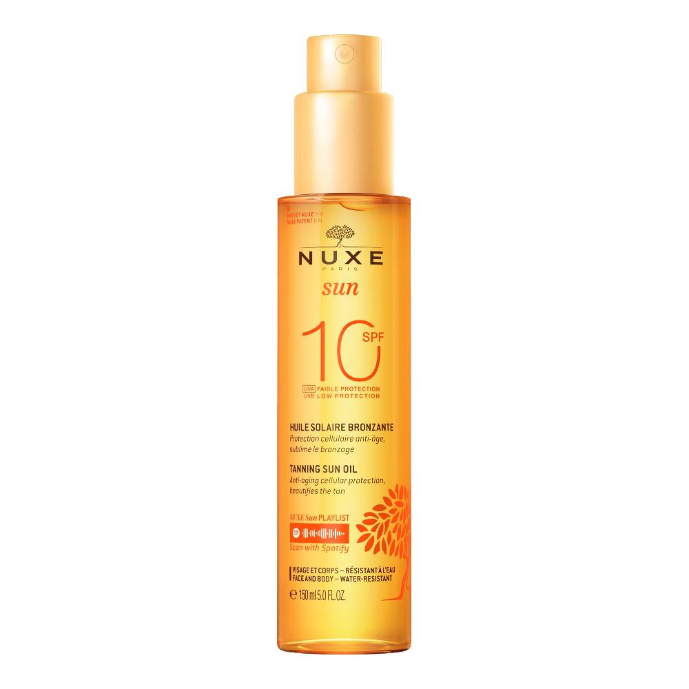 nuxe Huile Solaire Bronzante Faible Protection SPF10 visage et corps