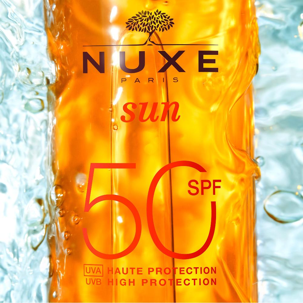 Nuxe Huile Solaire Bronzante Haute Protection SPF50 Visage Et Corps