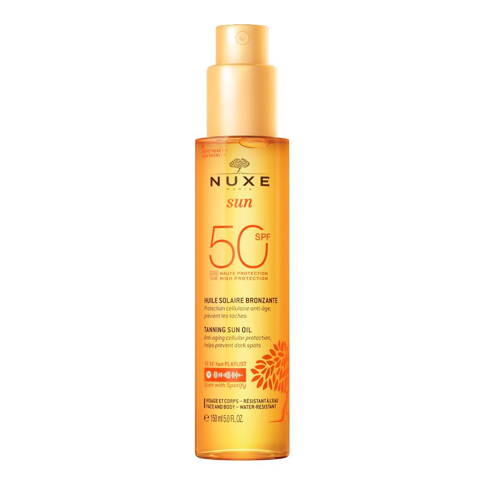 nuxe Huile Solaire Bronzante Haute Protection SPF50 visage et corps