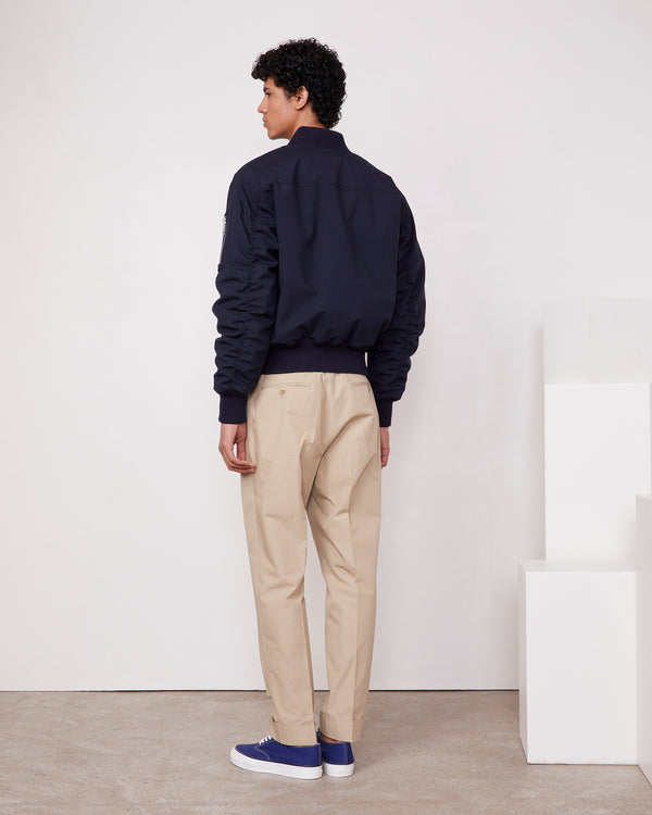 Officine Generale Bomber Javier LAINE FRESCO DEPERLANTE MARINE FONCE