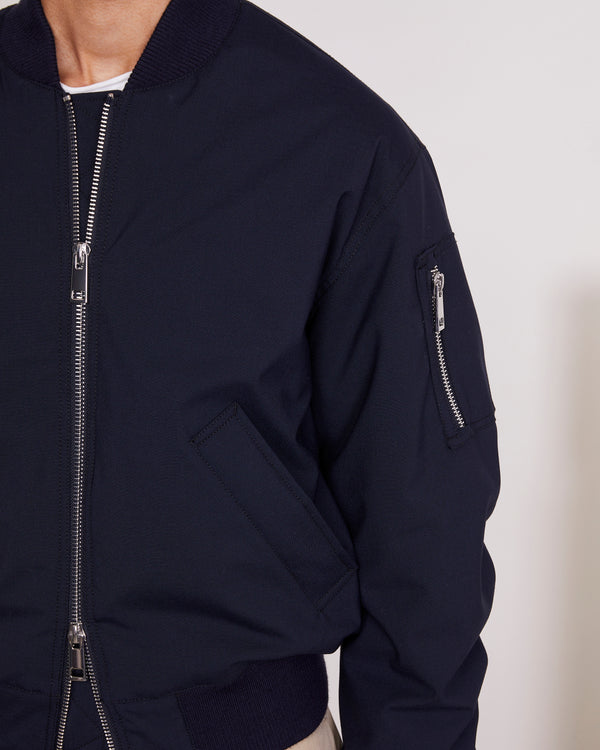 Officine Generale Bomber Javier LAINE FRESCO DEPERLANTE MARINE FONCE