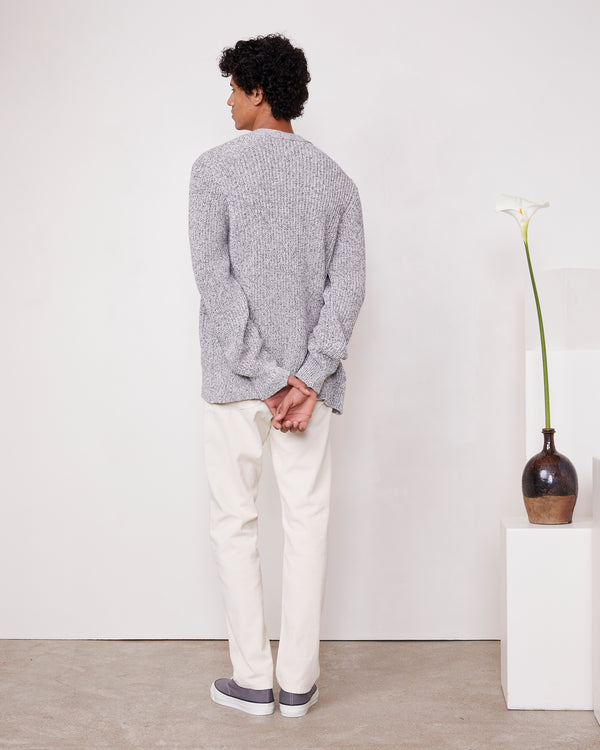 Officine Generale Cardigan Miles Coton Organique ECRU/MIDGREY/DKGREY