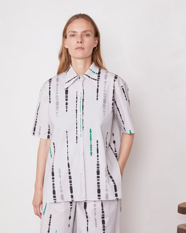 Officine Generale Chemise Augustine Coton STONE/BLK/JADE