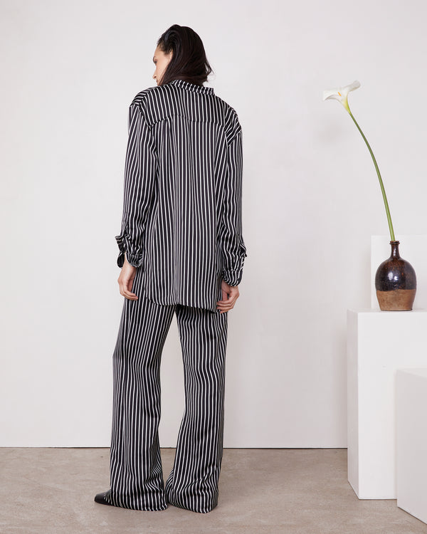 Officine Generale Chemise Augustine SATIN DE VISCOSE BLACK/WHITE