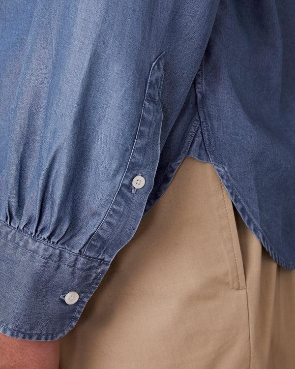 Officine Generale Chemise Bart Lyocell Espagnol Bleu Moyen BLEU MOYEN