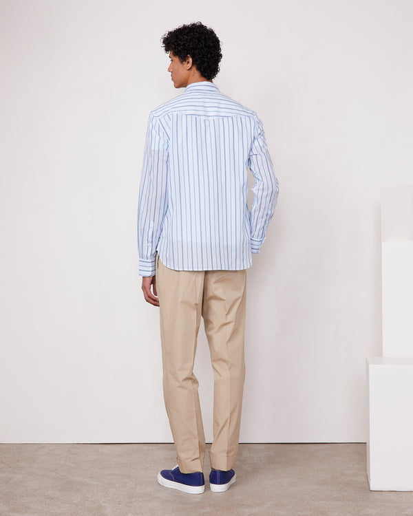 Officine Generale Chemise Benoit Popeline De Cotton Rayées