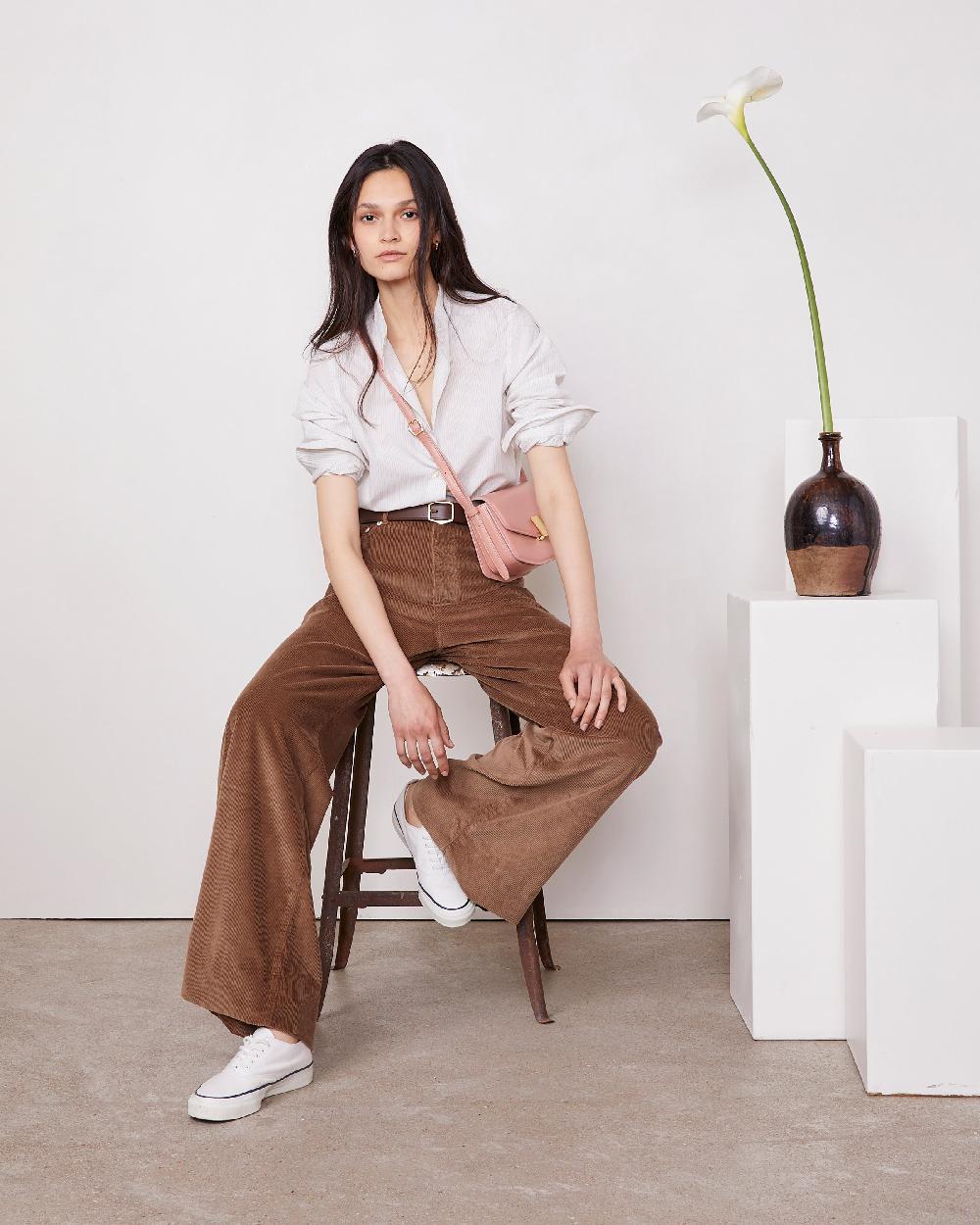 officine generale Chemise cataleya Popeline de coton WHITE/NAVYINK