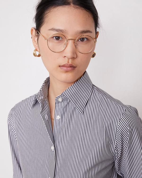 Officine Generale Chemise Ella Popeline De Coton BLACK/WHITE