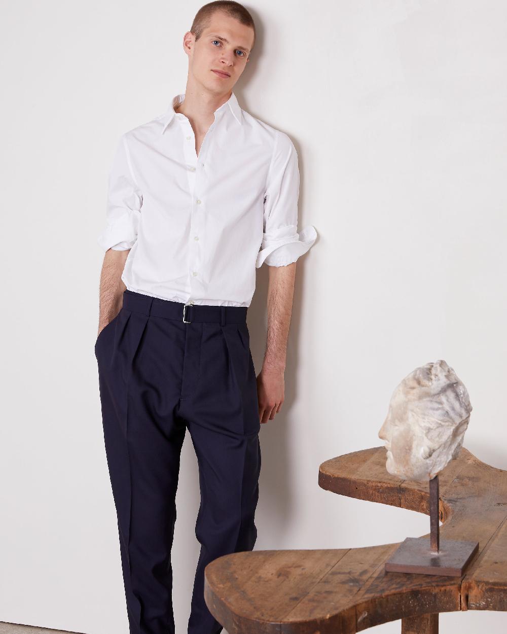 officine generale Chemise eloi POPELINE DE COTON BLANC