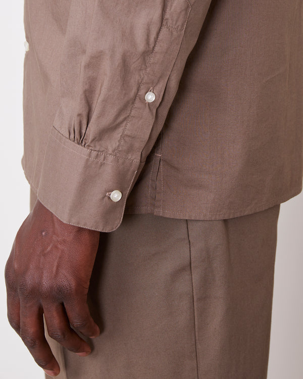 Officine Generale Chemise Eloi POPELINE DE COTON ORGANIQUE TAUPE