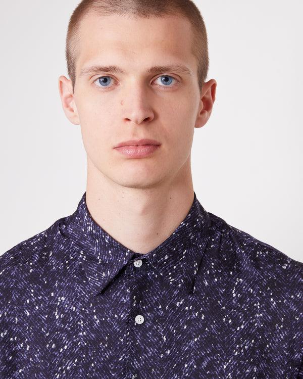 Officine Generale Chemise Eloi VISCOSE ITALIENNE NIGHT SKY/WHITE