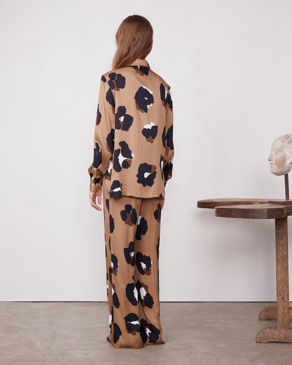 Officine Generale Chemise Elzini Viscose Italienne TOFEE/BLAK/BRW/WHIT