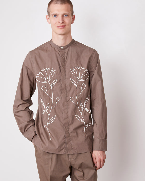 Officine Generale Chemise Gaston COTON ORGANIQUE TAUPE