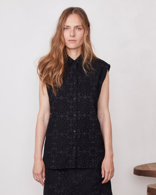 Officine Generale Chemise Iseult COTON JAPONAIS NOIR
