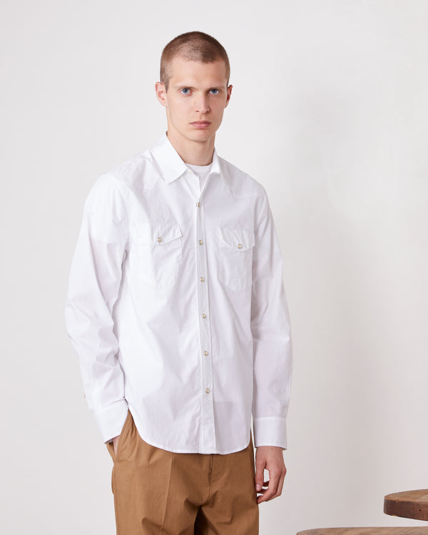 Officine Generale Chemise Maverick POPELINE DE COTON BLANC