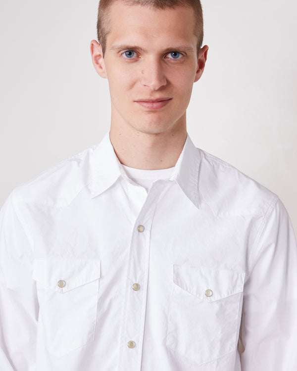 Officine Generale Chemise Maverick POPELINE DE COTON BLANC
