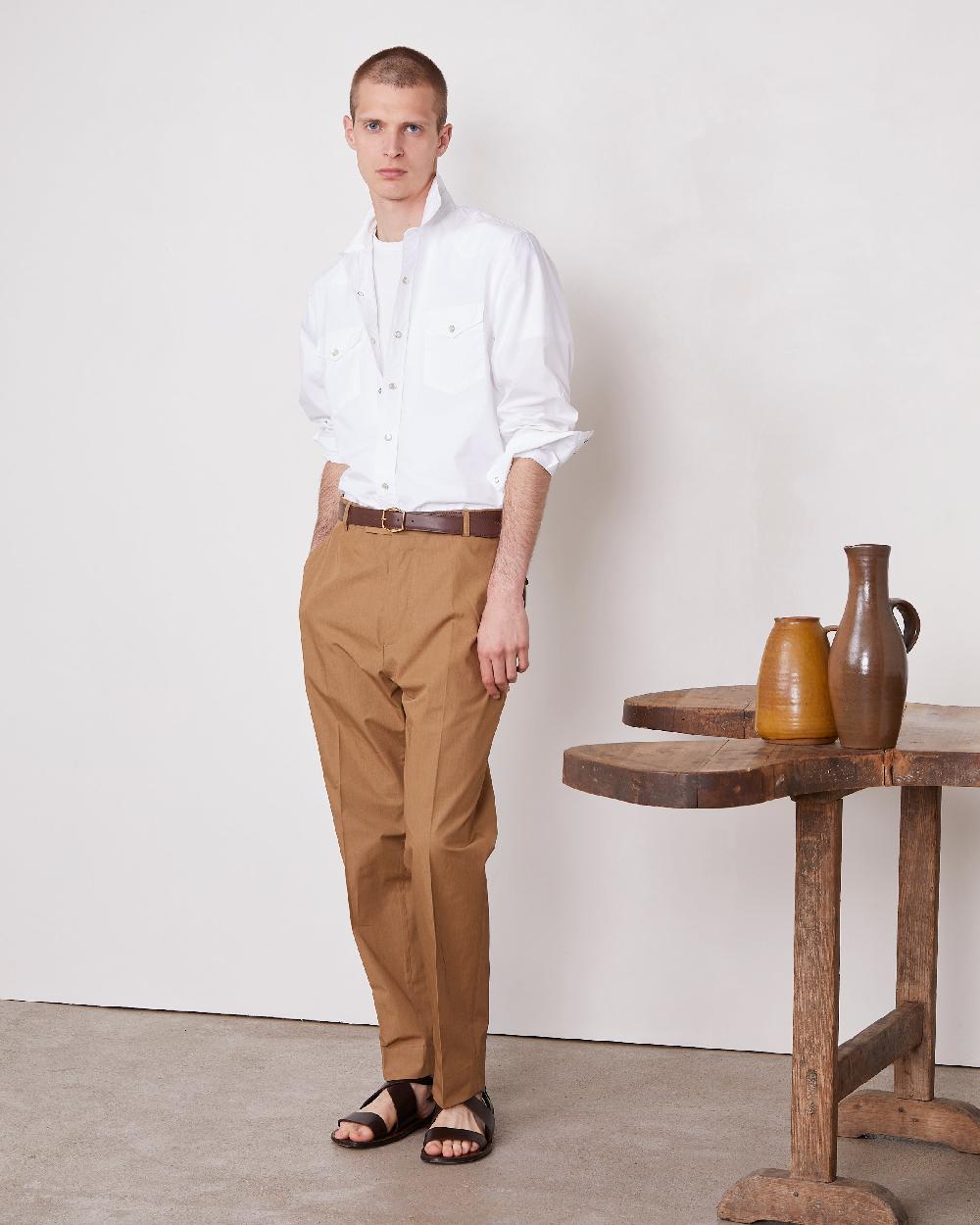 officine generale Chemise maverick POPELINE DE COTON BLANC