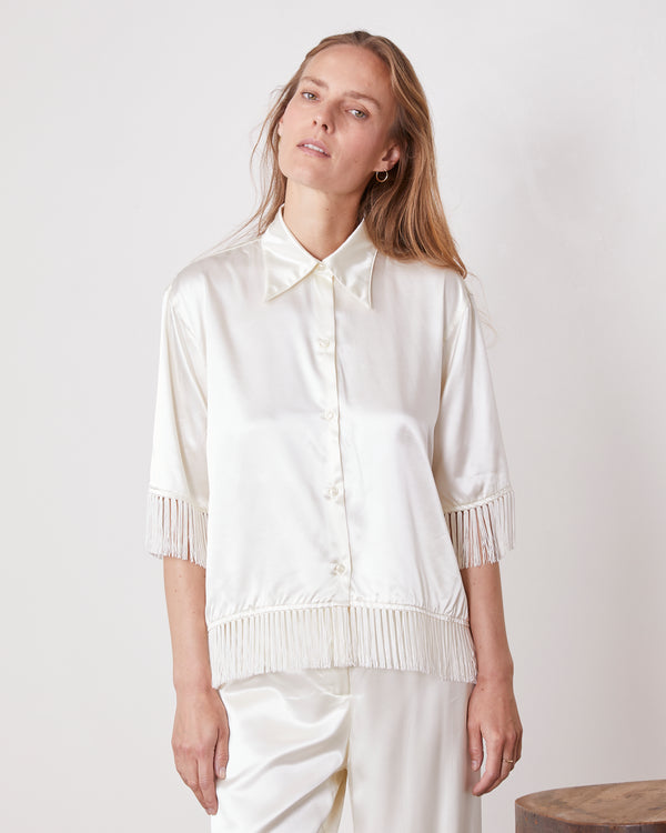 Officine Generale Chemise Miley Viscose Italienne ECRU