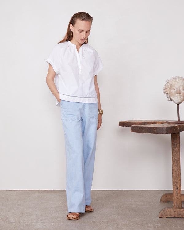 Officine Generale Chemise Nolwenn Popeline De Coton BLANC