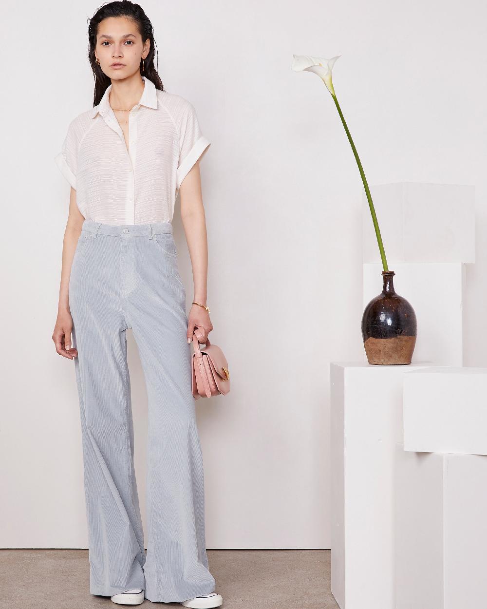 officine generale Chemise palmyre Voile texturé rayé CREAM