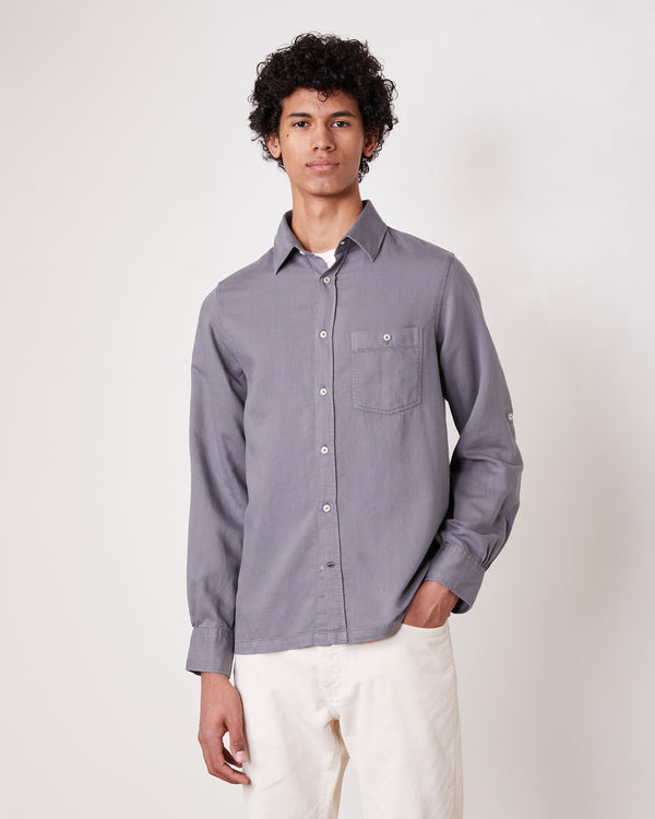 Officine Generale Chemise Younes Sergé De Coton Lyocell