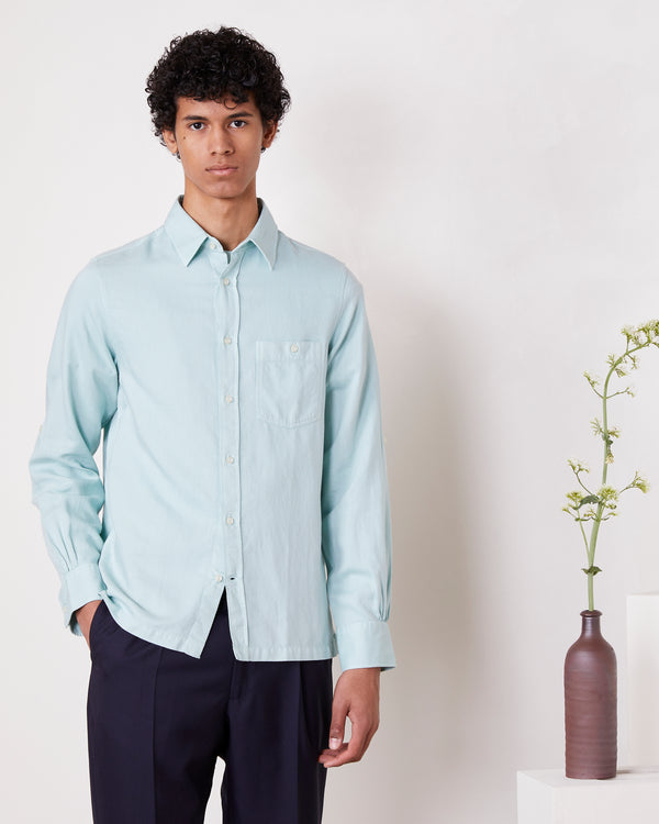 Officine Generale Chemise Younes Sergé De Coton Lyocell