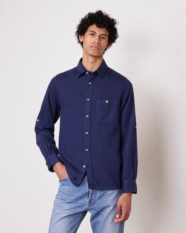 Officine Generale Chemise Younes Sergé De Coton Lyocell