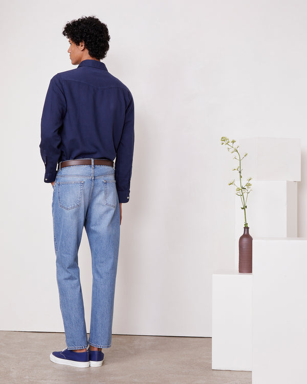 Officine Generale Chemise Younes Sergé De Coton Lyocell