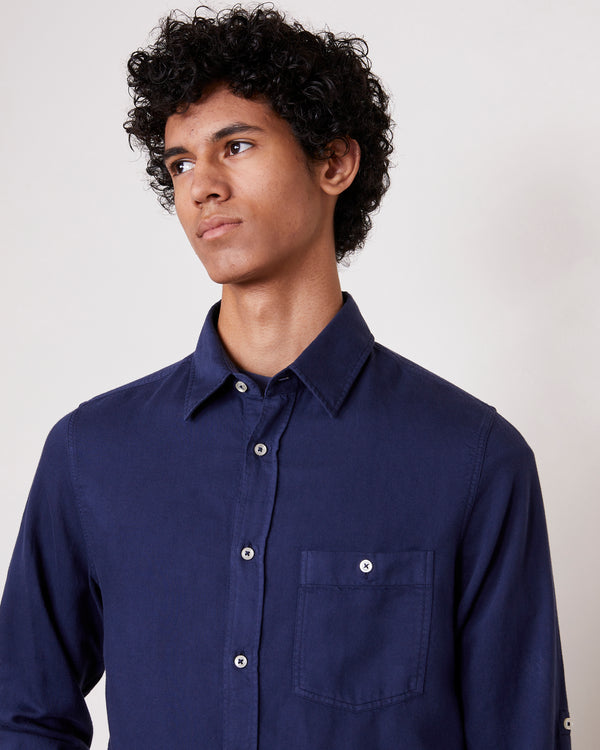 Officine Generale Chemise Younes Sergé De Coton Lyocell