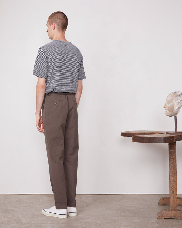 Officine Generale Chino Joseph COTON SEERSUCKER TAUPE