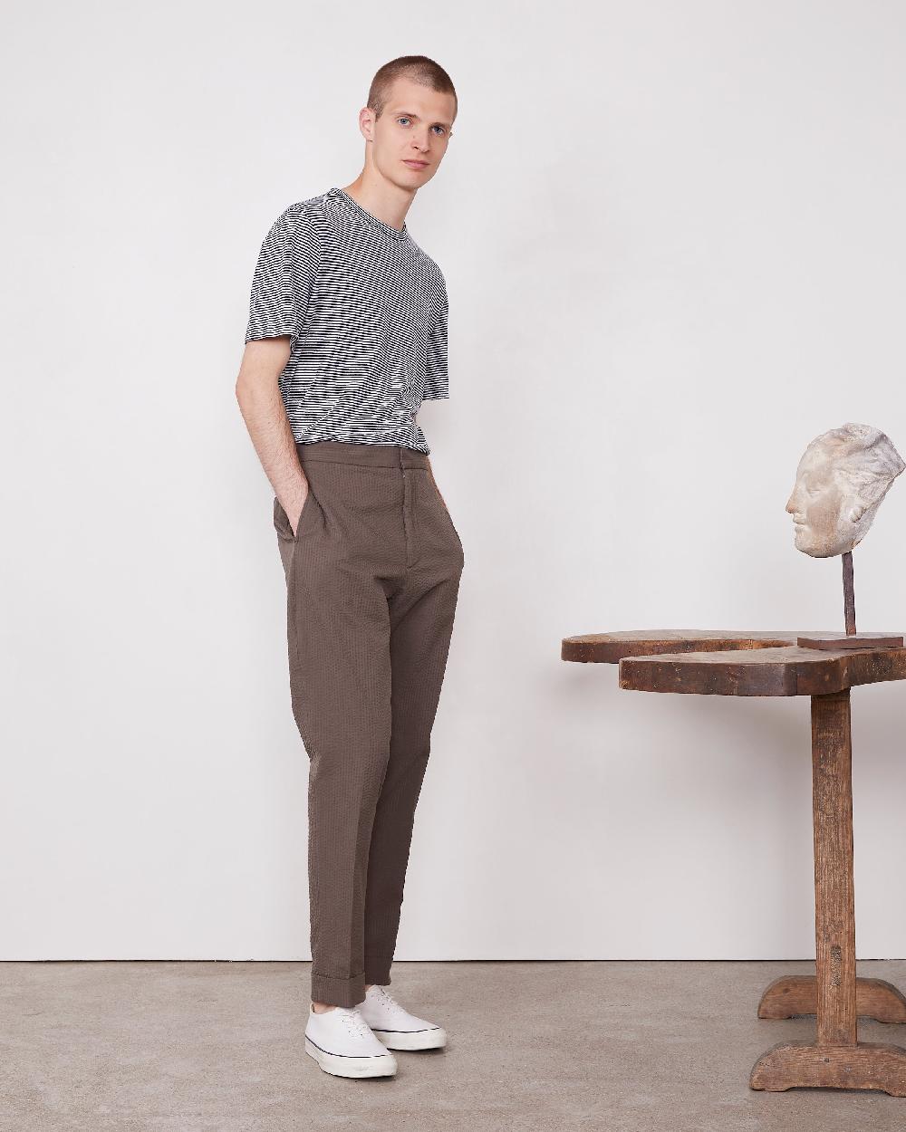 officine generale Chino joseph COTON SEERSUCKER TAUPE