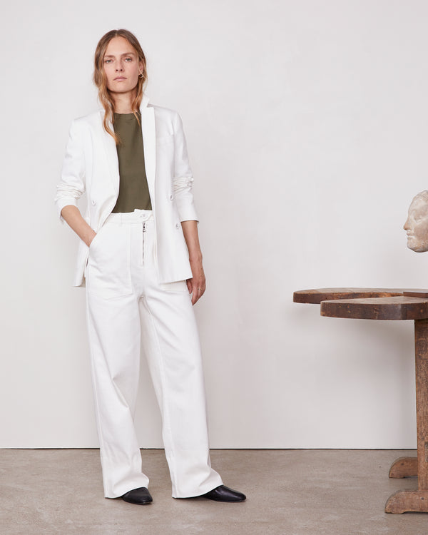 Officine Generale Chino Philippa TWILL DE COTON BLANC CASSE