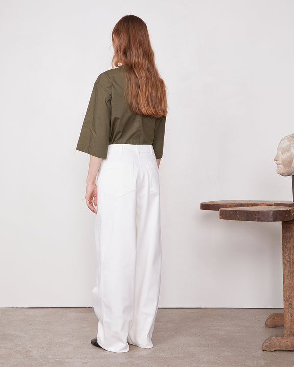 Officine Generale Chino Philippa TWILL DE COTON BLANC CASSE