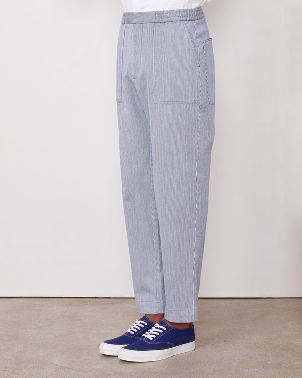 Officine Generale Chino Wylson TISSU JAPONAIS À RAYURES WHITE/INDIGO