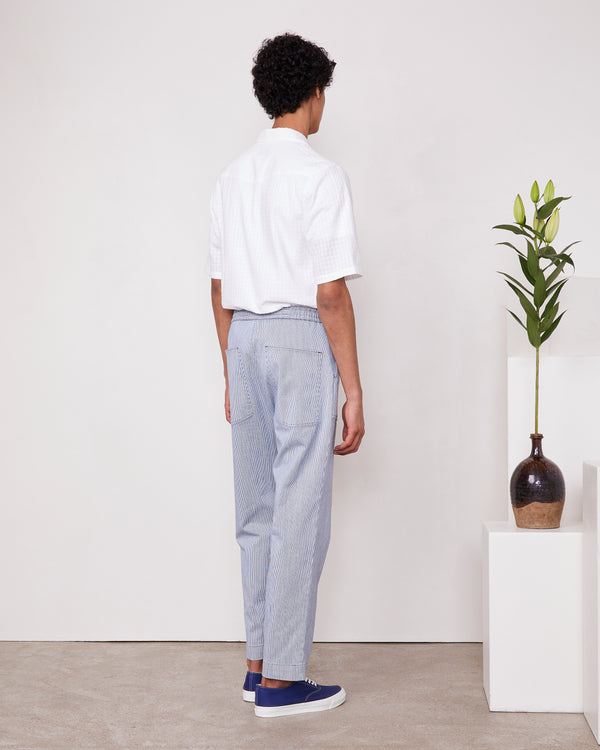 Officine Generale Chino Wylson TISSU JAPONAIS À RAYURES WHITE/INDIGO
