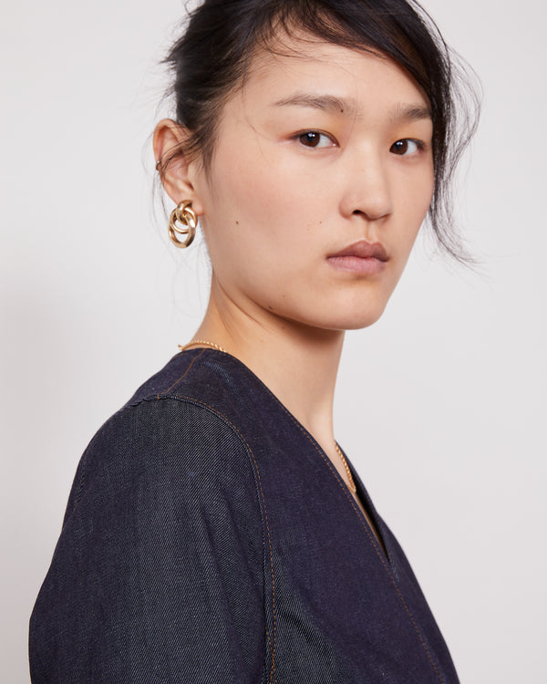 Officine Generale Gilet Lubena COTON LYOCELL MODAL DARK INDIGO