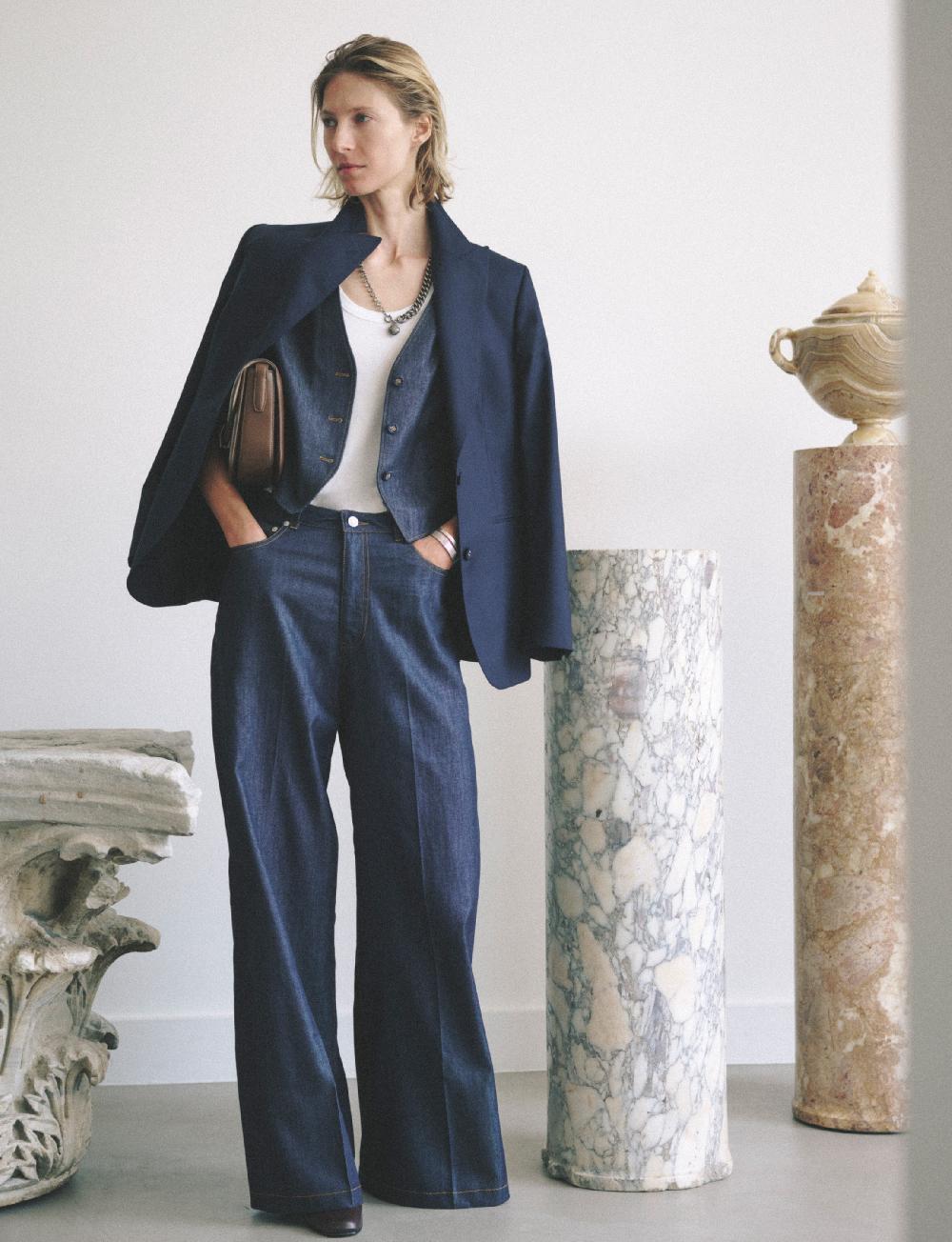 officine generale Jean ginger Coton lyocell modal DARK INDIGO