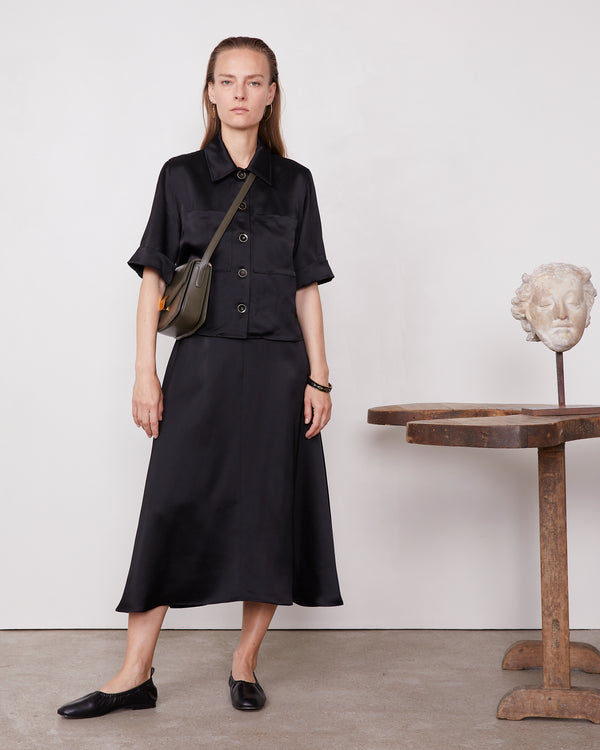 Officine Generale Jupe Jacey Viscose Italienne NOIR