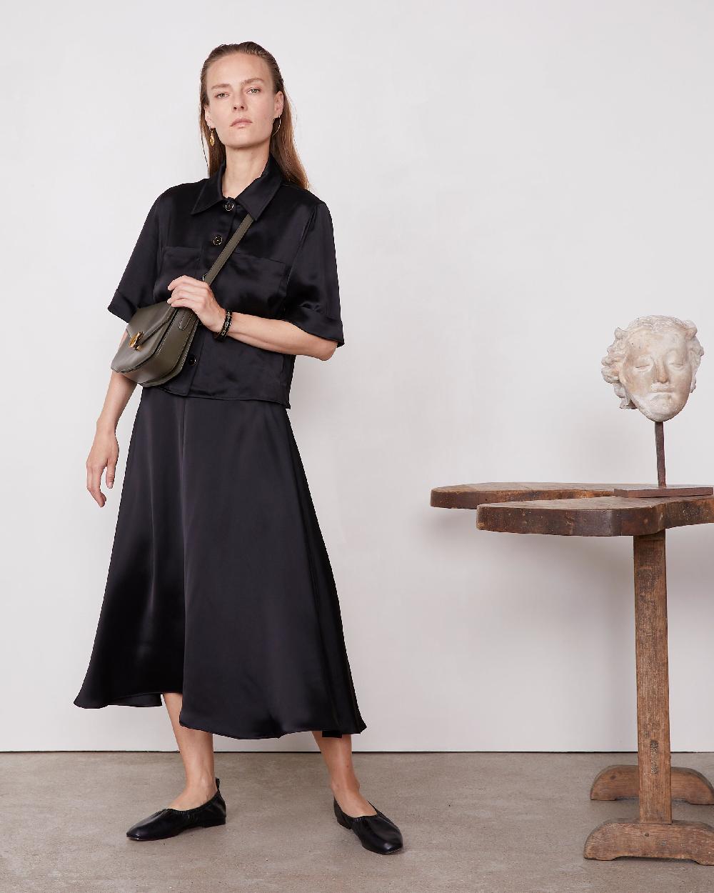 officine generale Jupe jacey Viscose italienne NOIR