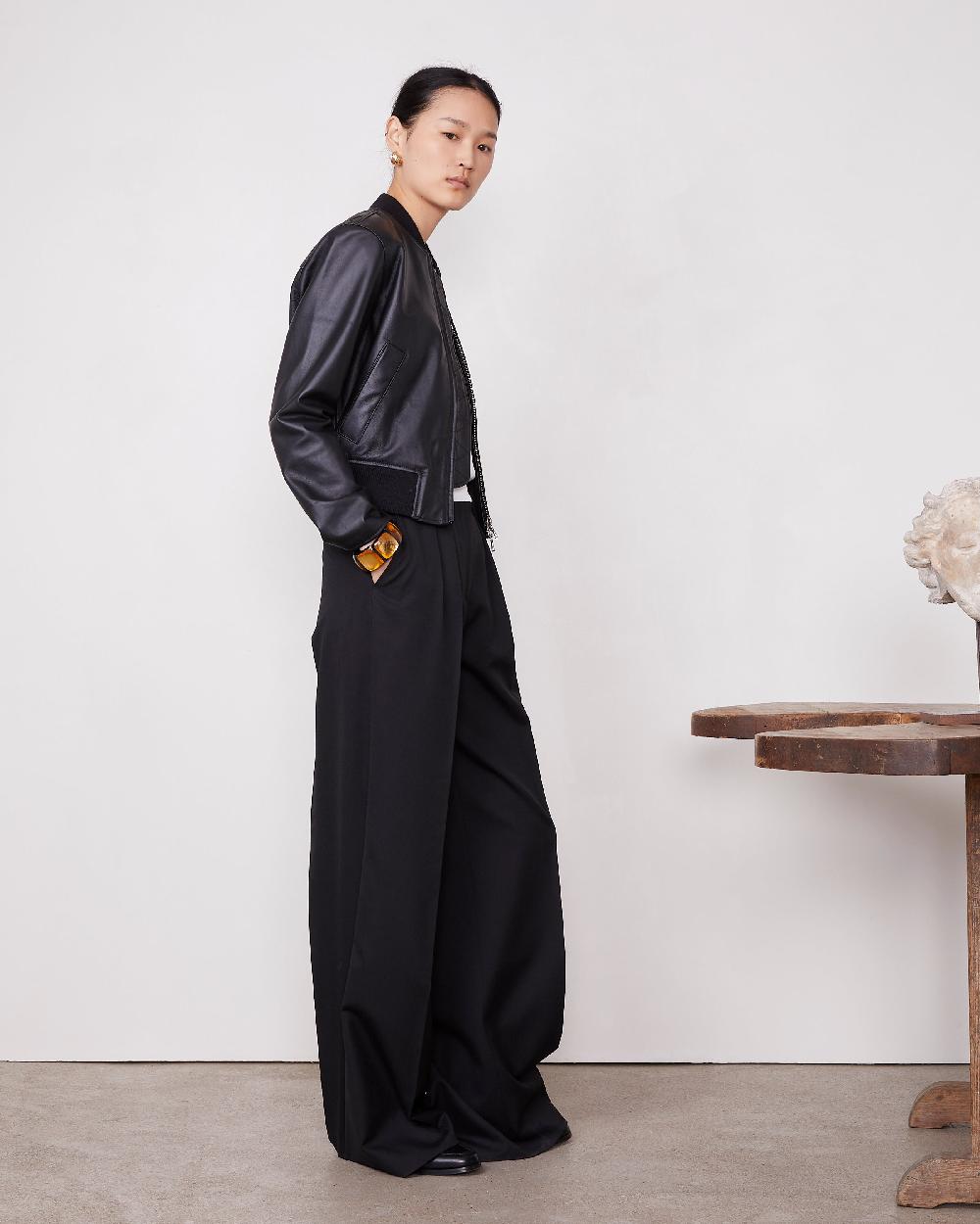 officine generale Bomber nela CUIR LISSE NOIR