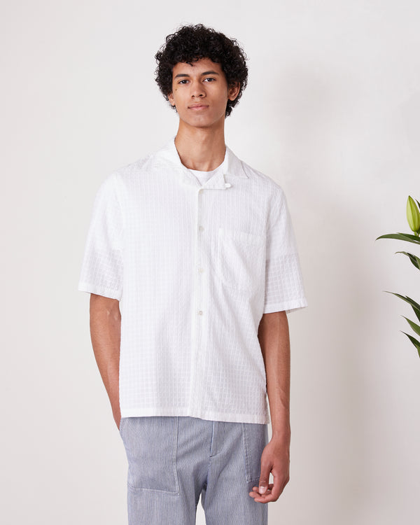 Officine Generale Chemise Eren Coton Texturé BLANC