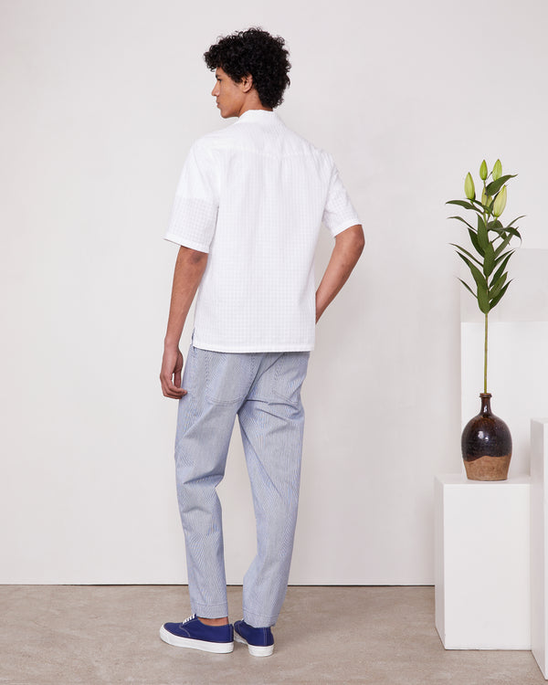 Officine Generale Chemise Eren Coton Texturé BLANC