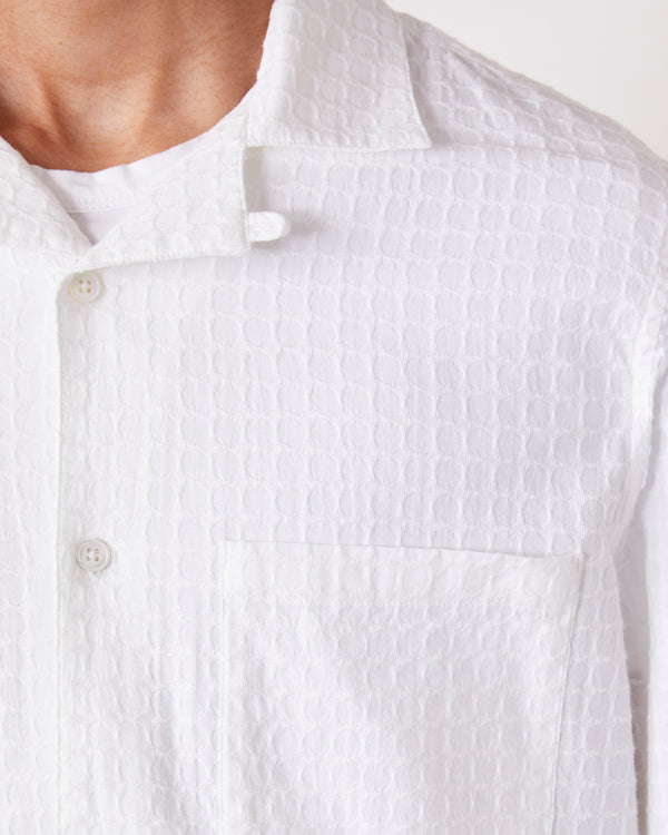 Officine Generale Chemise Eren Coton Texturé BLANC