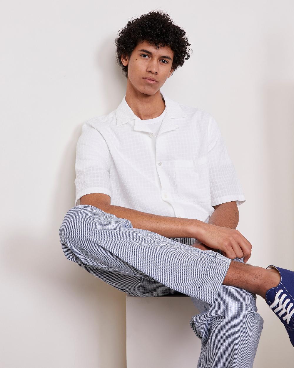 officine generale Chemise eren Coton texturé BLANC