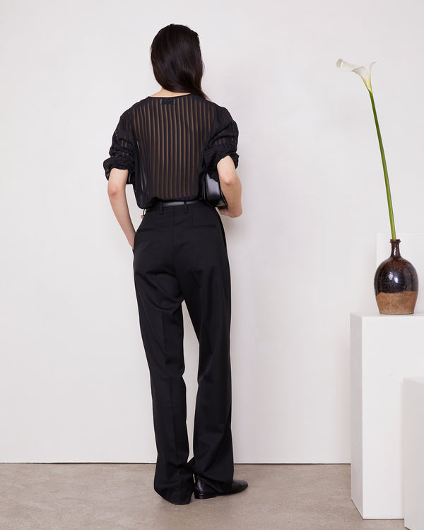 Officine Generale Chemise Hermy VOILE RAYÉ NOIR