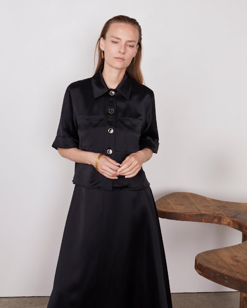 officine generale Chemise lenka Viscose NOIR