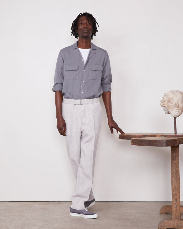 Officine Generale Chemise Leto LYOCEL IRON GREY
