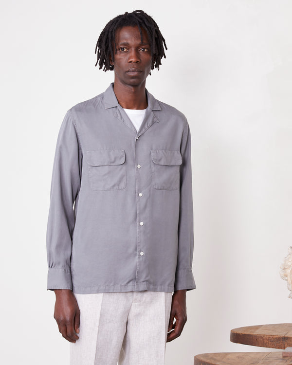 Officine Generale Chemise Leto LYOCEL IRON GREY